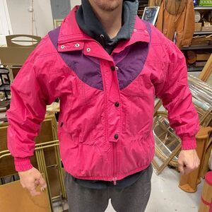 Vintage Women's 1980s Ski Coat Jacket Grand Targhee Retro Neon Sz M Pink - HN
